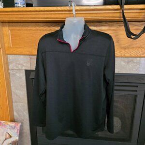 Spyder Active Quarter Zip Black Long Sleeve Pullover Shirt Mens Size Large